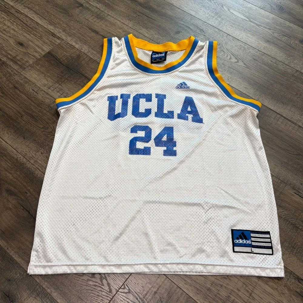 Adidas UCLA Basketball Jersey Mens Large White #24 Bruins Vintage USA Jaquez‎ Jr